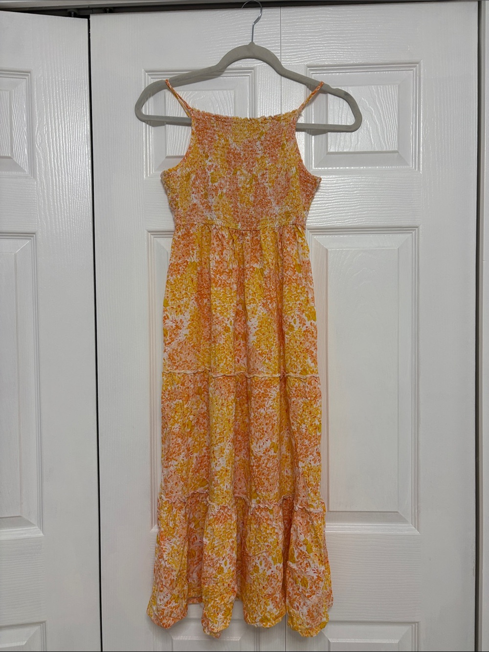 Liberty Love Orange & Yellow Floral Midi Dress
